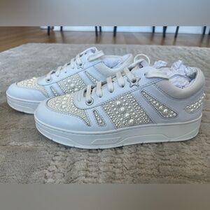 Jimmy Choo Hawaii Pearl Embellished Sneakers